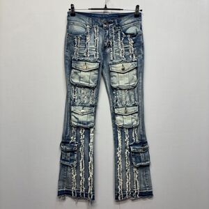 Rockstar Original Boy Youth RSK205 Flare Stacked Jeans Size 12 Denim C088 -29